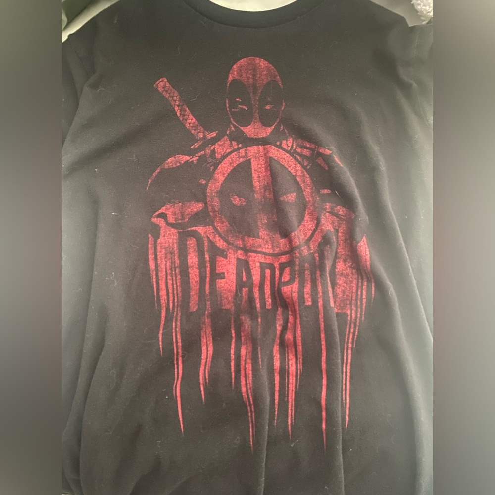 Deadpool Black and Red T Shirt